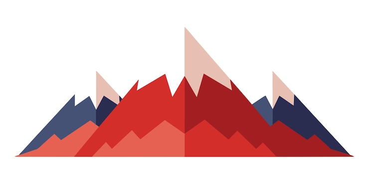 Vector mountains 2d vector illustration