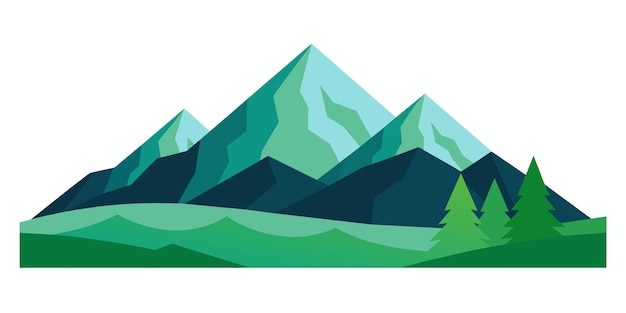 Vector mountains 2d vector illustration