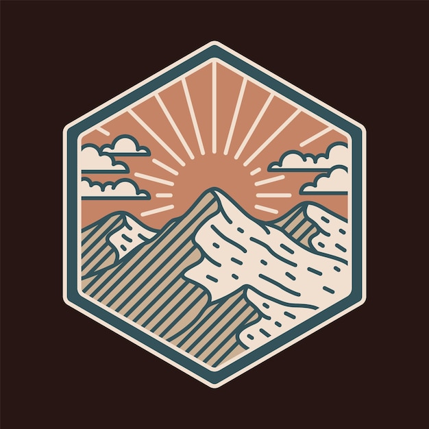 Mountains and beauty sunrise graphic illustration vector art tshirt design