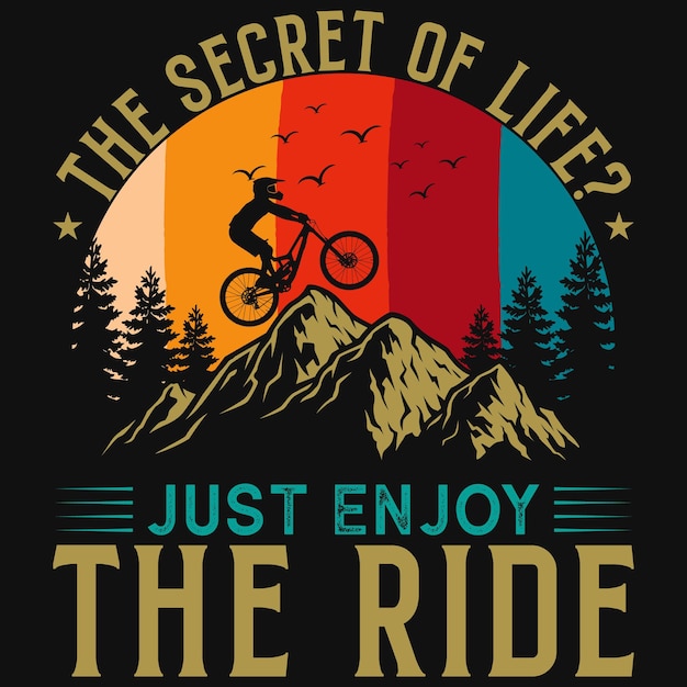 Vector mountains bicycle riding tshirt design