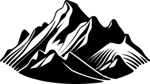 Mountains Black and White Vector illustration
