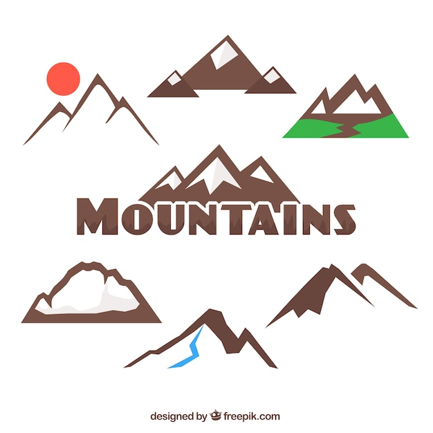 Vettore collezione mountains