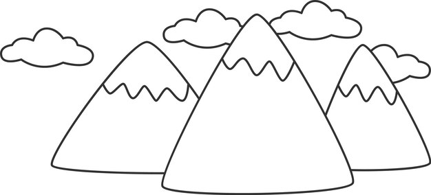 Vector mountains doodle landscape