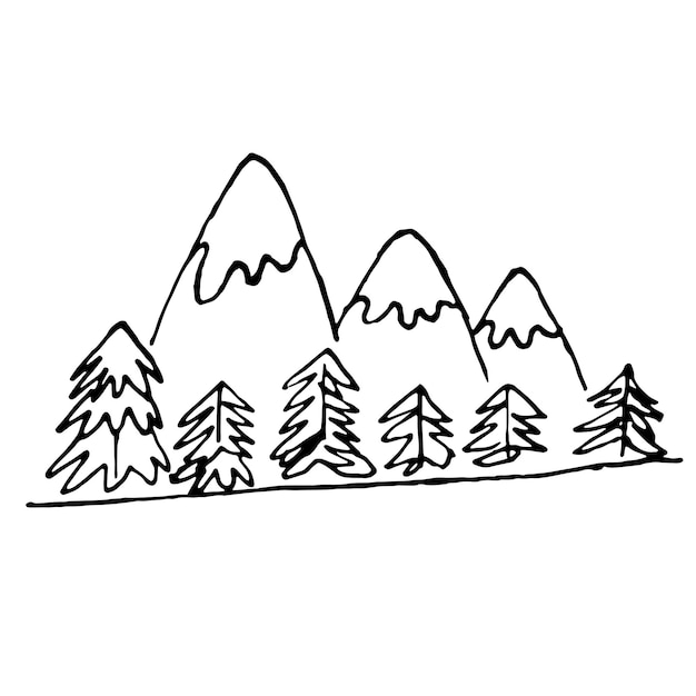 Vector mountains and forest