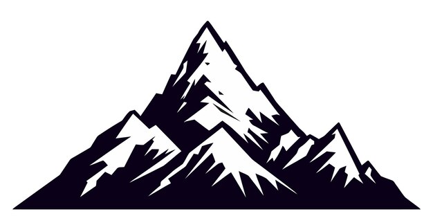 Vector mountains hand drawn rocky peaks vector illustration