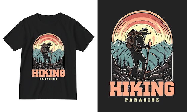 mountains hiking outdoors adventure travel vintage typography tshirt designwilderness landscape