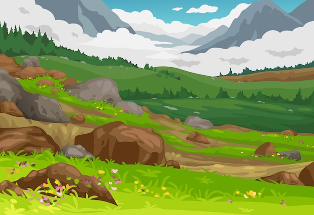 Mountains landscape background vector