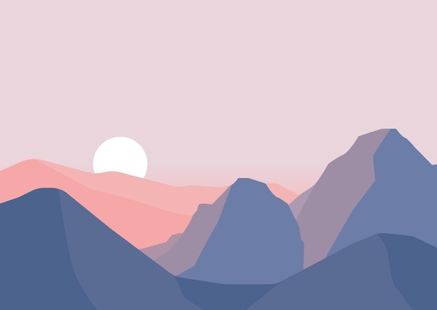 Premium Vector | Mountains Landscape Soft Color