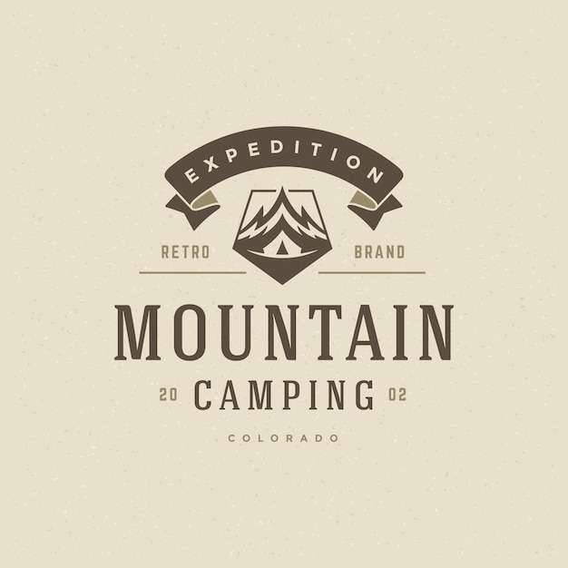 Mountains logo emblem vector illustration