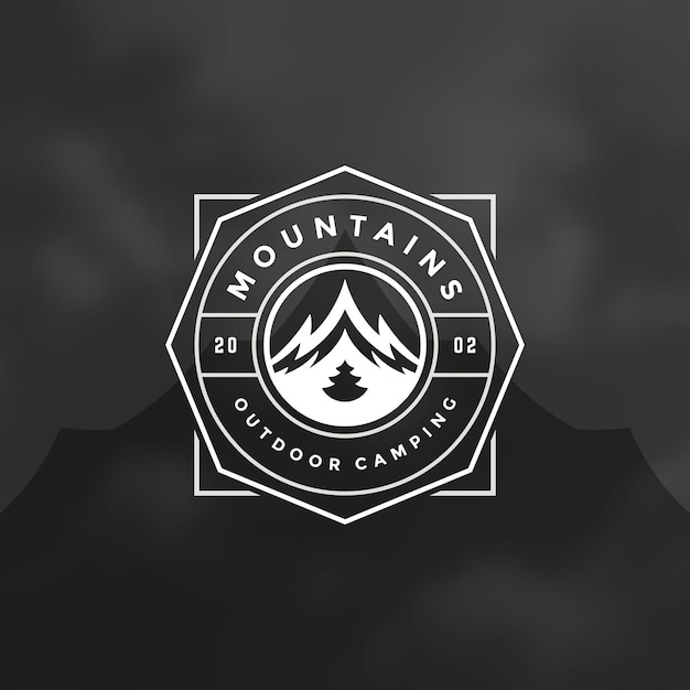 Mountains logo emblem vector illustration