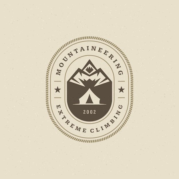 Vector mountains logo emblem vector illustration