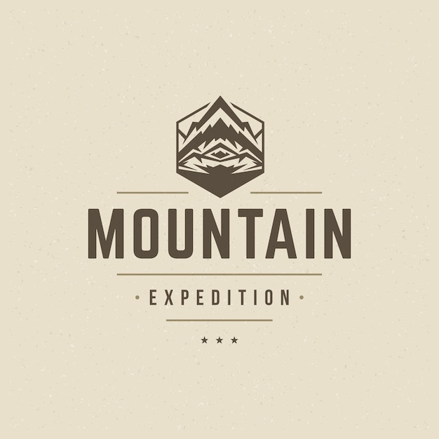 Mountains logo emblem vector illustration