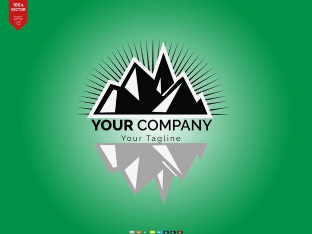 Mountains logo set mountain rock outdoor camping climbing hiking travel and adventure badge