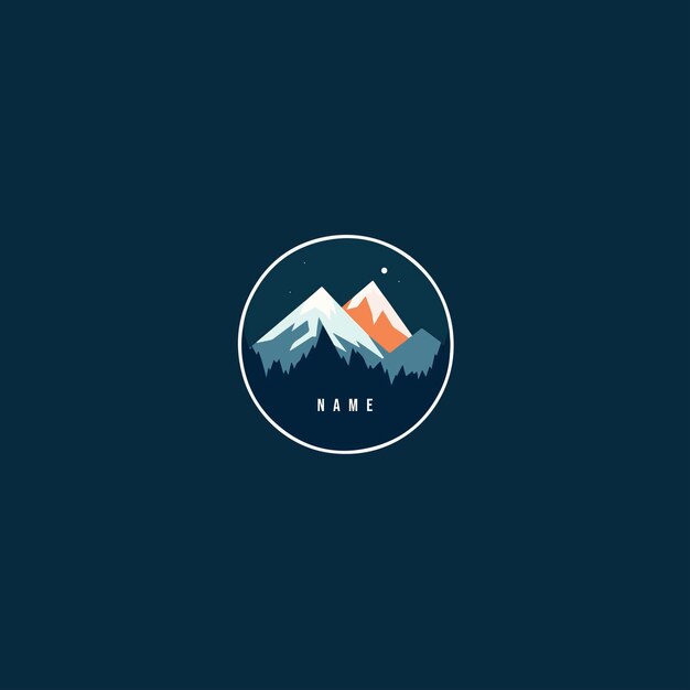 mountains logo simple isolated background