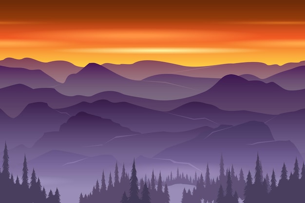 Vector mountains seamless backgroun . nature landscape.