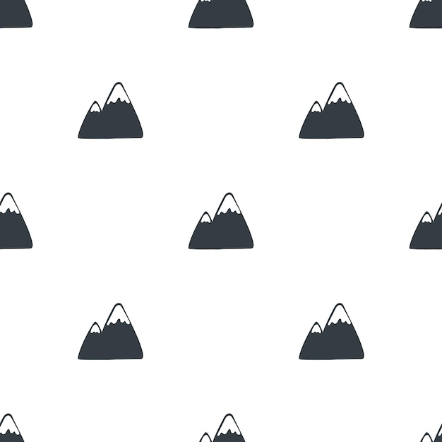 Mountains seamless pattern. Children's background. Vector illustration