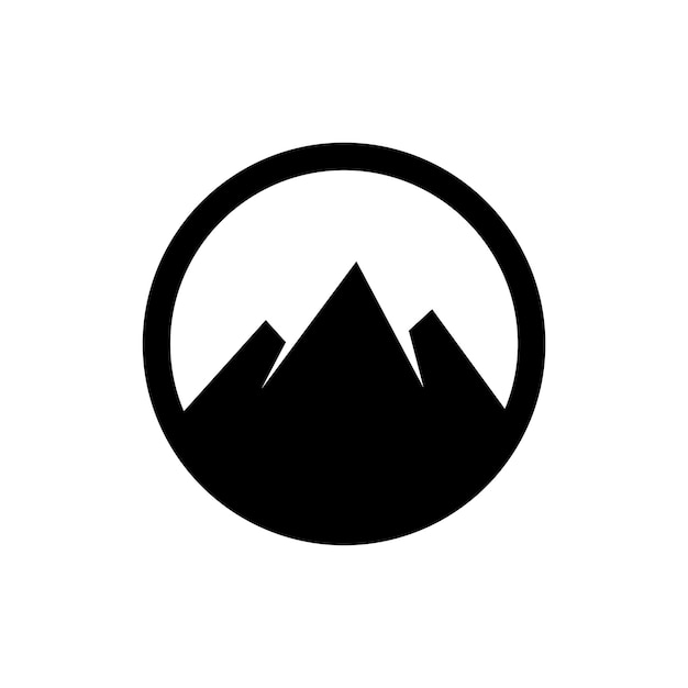 Mountains silhouette in the circle shape