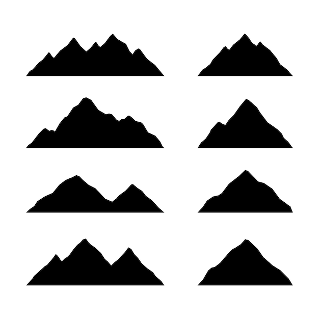 Vector mountains silhouette collection