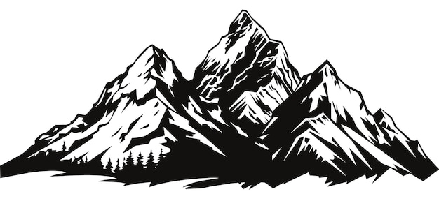 山のシルエット 山のベクトル 屋外デザインの要素のベクター 山の景色 木の松のベクトール 山の景観