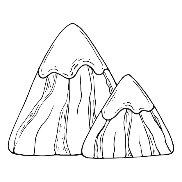 Mountains sketch Snowy peak Conquering heights Wild nature Hand drawn illustration