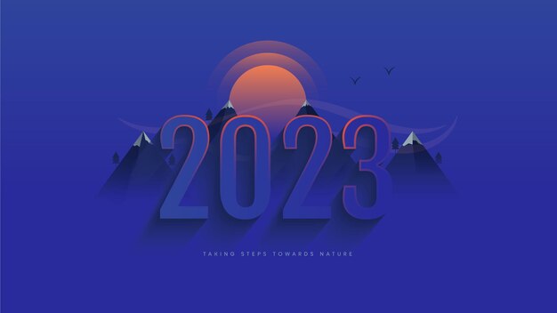 Vector mountains theme 2023