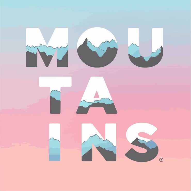 Vector mountains tshirt design