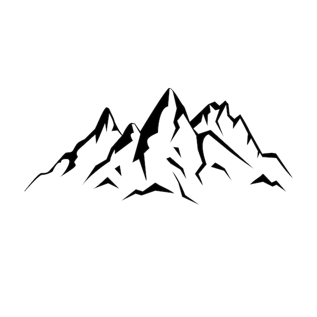 Mountains vector Handdrawn rocky peaks