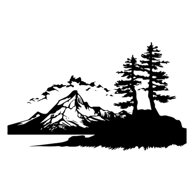 Mountains vector Mountain range silhouette isolated vector illustration