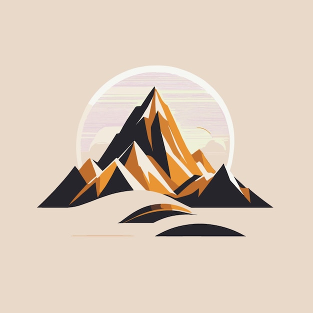 Mountains vector on a white background