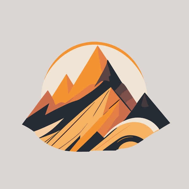 Mountains vector on a white background