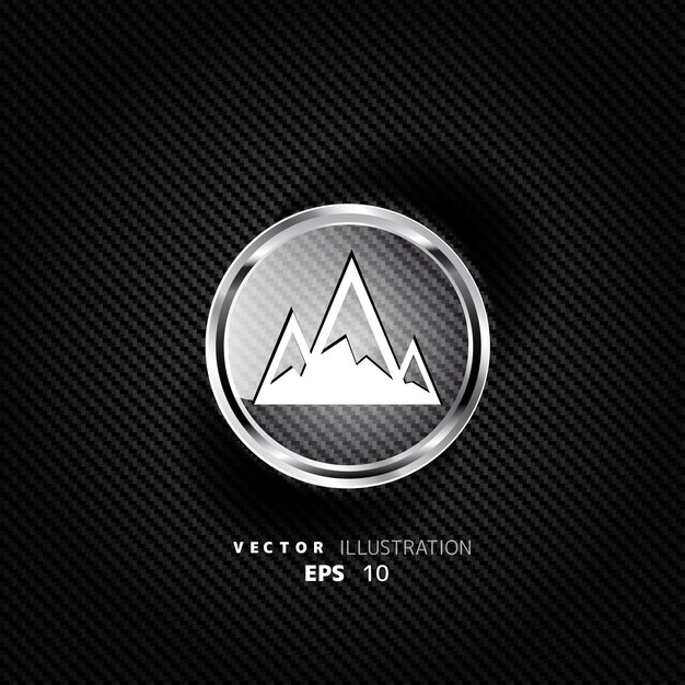 Vector mountains web icon