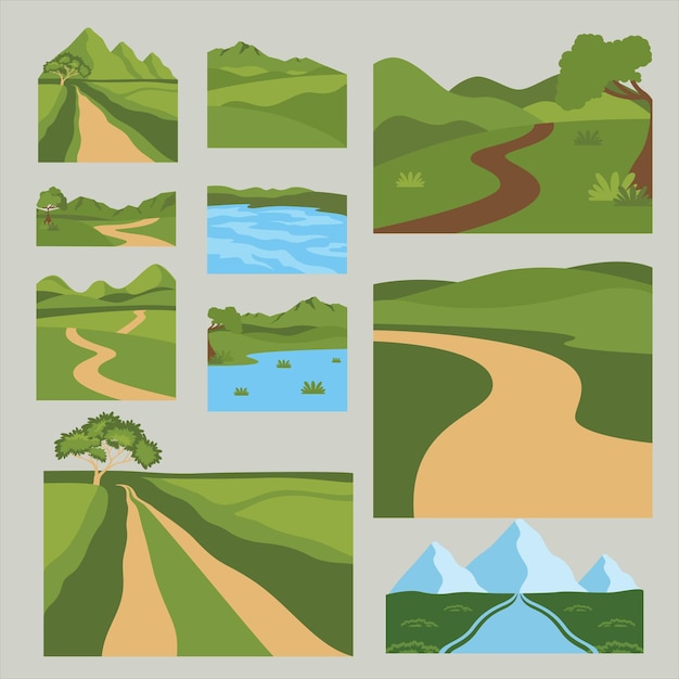 Mountaint View Vector Set