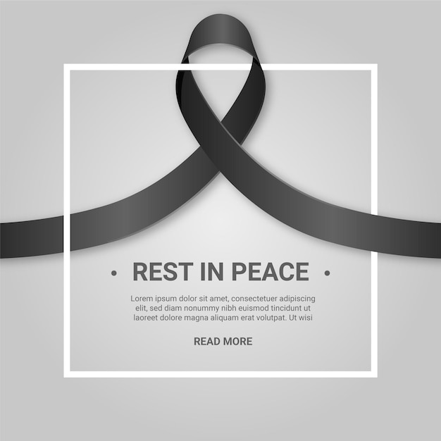 Mourning ribbon with frame