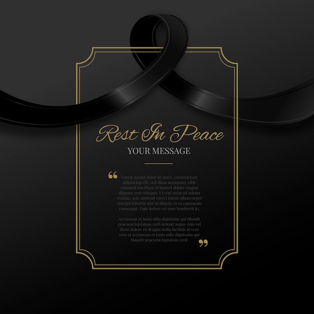 Mourning ribbon with frame