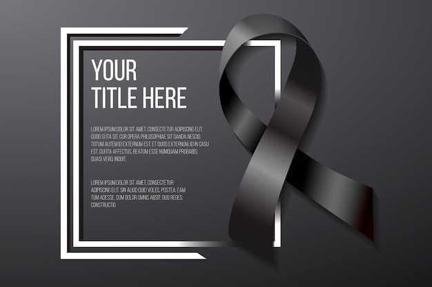 Black Ribbon Dolor 3D & Cross Stock Vector