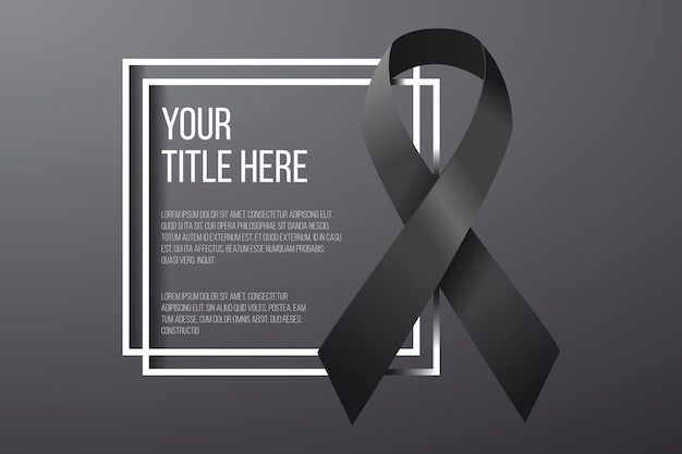Vector mourning ribbon with frame