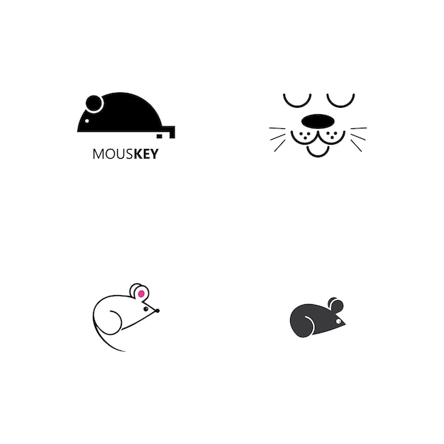 Mouse animal logo icon vector