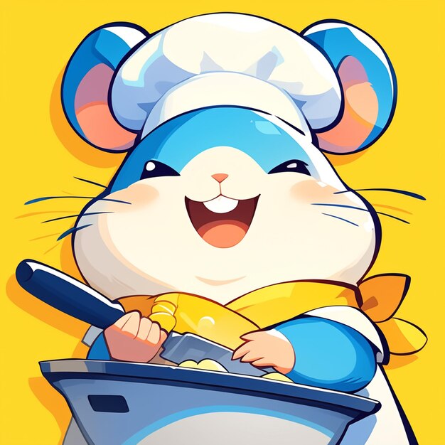 Vector a mouse baker cartoon style