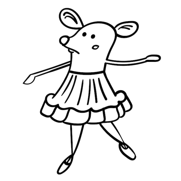 A mouse ballerina in a tutu performs a graceful dance