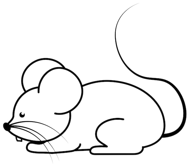 Mouse in black white isolated