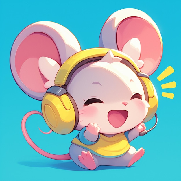 Vector a mouse broadcaster cartoon style