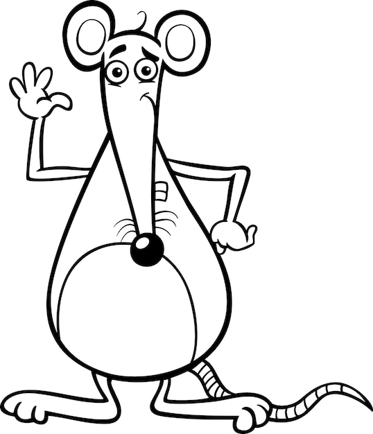 Vector mouse cartoon for coloring book