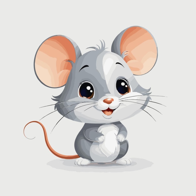 mouse cartoon vector on white background