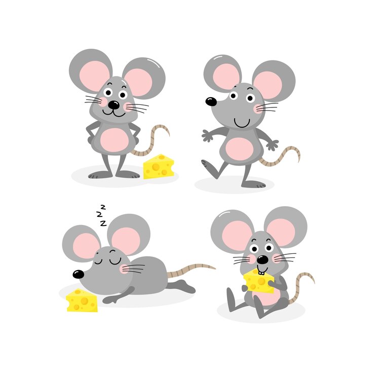 Vector mouse and cheese
