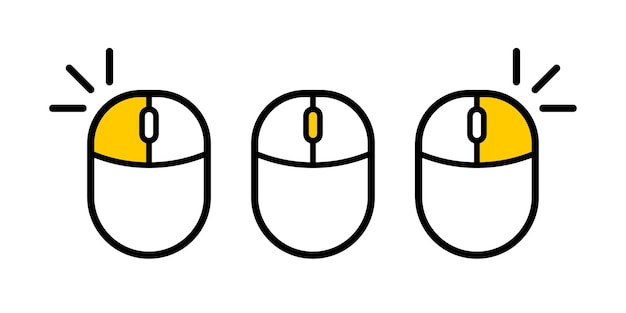 マウス クリックとスクロール機能インジケーター ベクトル図