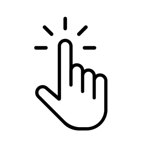 Click Here Button with Hand Icon. Vector Click Web Sign Cursor Symbol Stock  Vector - Illustration of cursor, pointer: 147322650