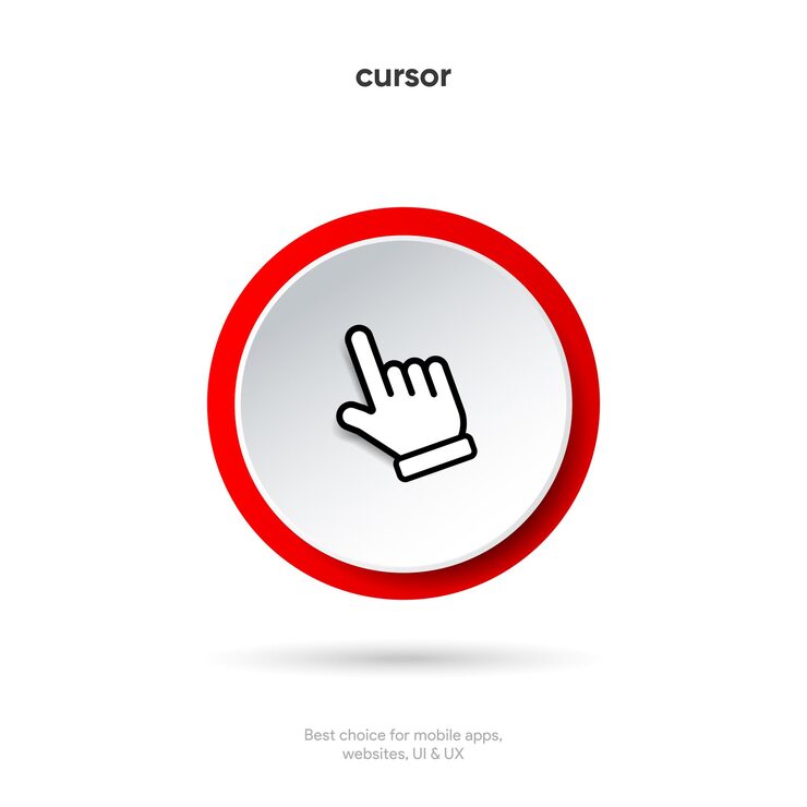 Vector mouse click cursor set hand cursor click icon mouse pointer set arrow cursor pointer click icon