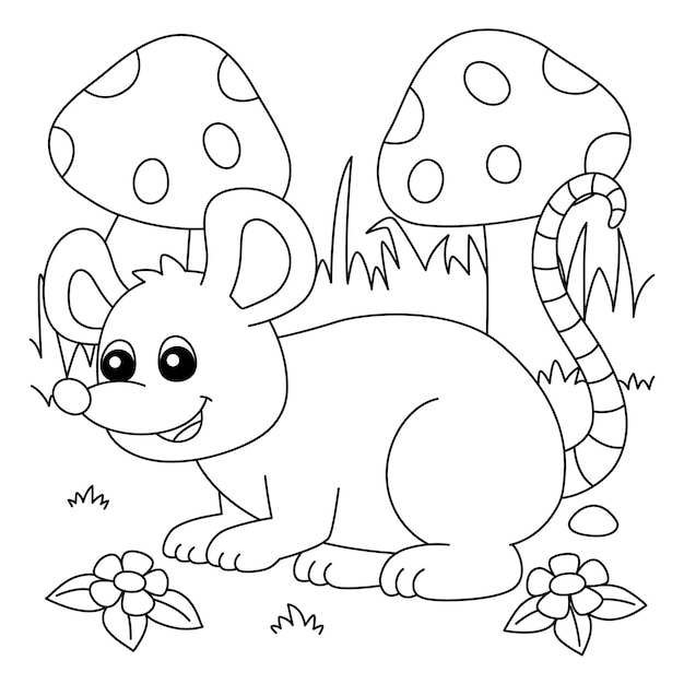 Mouse coloring page for kids