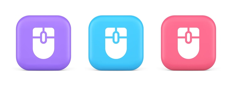Vector mouse computer scrolling device cursor button click control cyberspace interface 3d icon