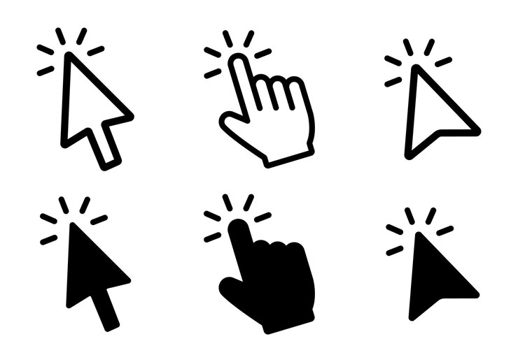 Vector mouse cursor click set